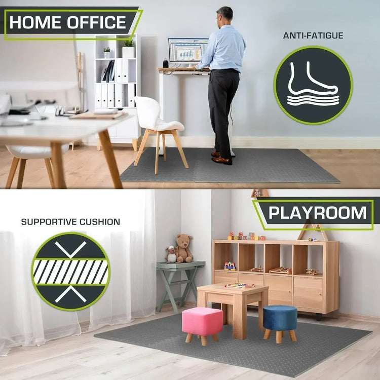 16 Pieces Thickened Interlocking Foam Floor Tiles Easy Assembly Fitness Training Rugs Soft Anti - Fall Interlocking Floor Mat - Reboot Athletic Power – Santé, Sport et Récupération à domicile