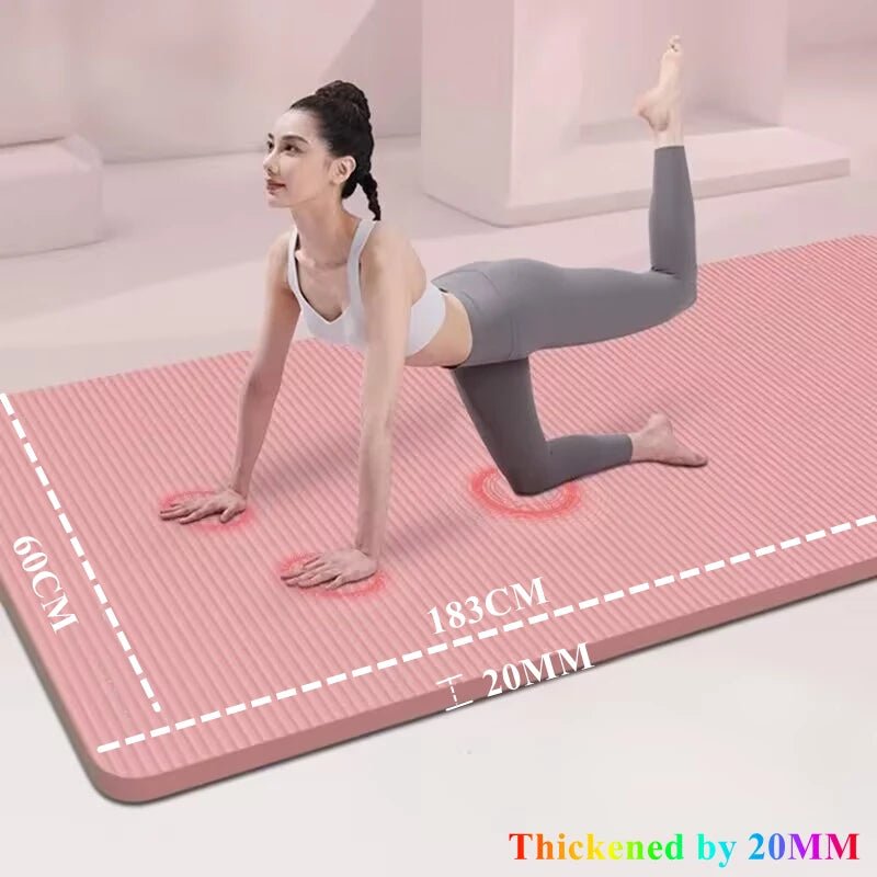 183×60cm Yoga mat sports fitness comfortable foam 20mm gymnastics mat Non - slip Thickenedthick yoga mat sports yoga and Pilates - Reboot Athletic Power – Santé, Sport et Récupération à domicile