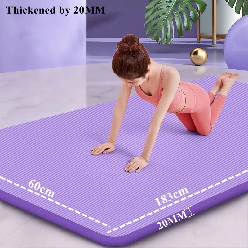 183×60cm Yoga mat sports fitness comfortable foam 20mm gymnastics mat Non - slip Thickenedthick yoga mat sports yoga and Pilates - Reboot Athletic Power – Santé, Sport et Récupération à domicile