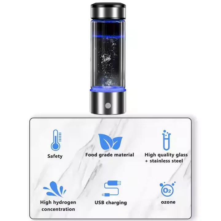 2025 Customizable Logo 420ml Alkaline Hydrogen Water Bottle Portable Intelligent USB Power Supply for Home Christmas Gift Idea - Reboot Athletic Power – Santé, Sport et Récupération à domicile