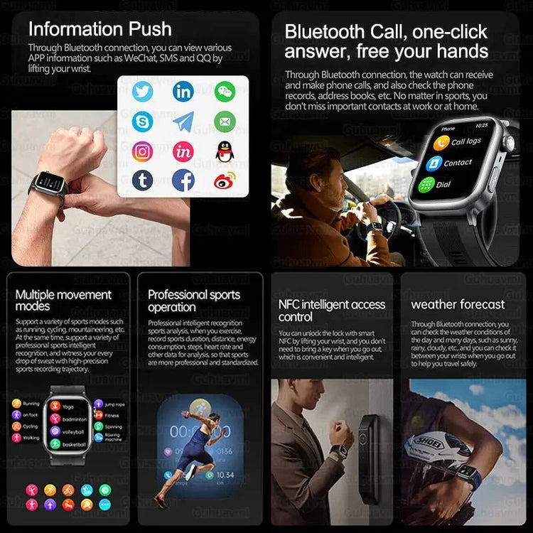 2025 New For XIAOMI Ultra Air Bag SmartWatch Men Blood Fat ECG+PPG Blood Pressure Broadcast NFC HD BT Call Health Bracelet Woman - Reboot Athletic Power – Santé, Sport et Récupération à domicile