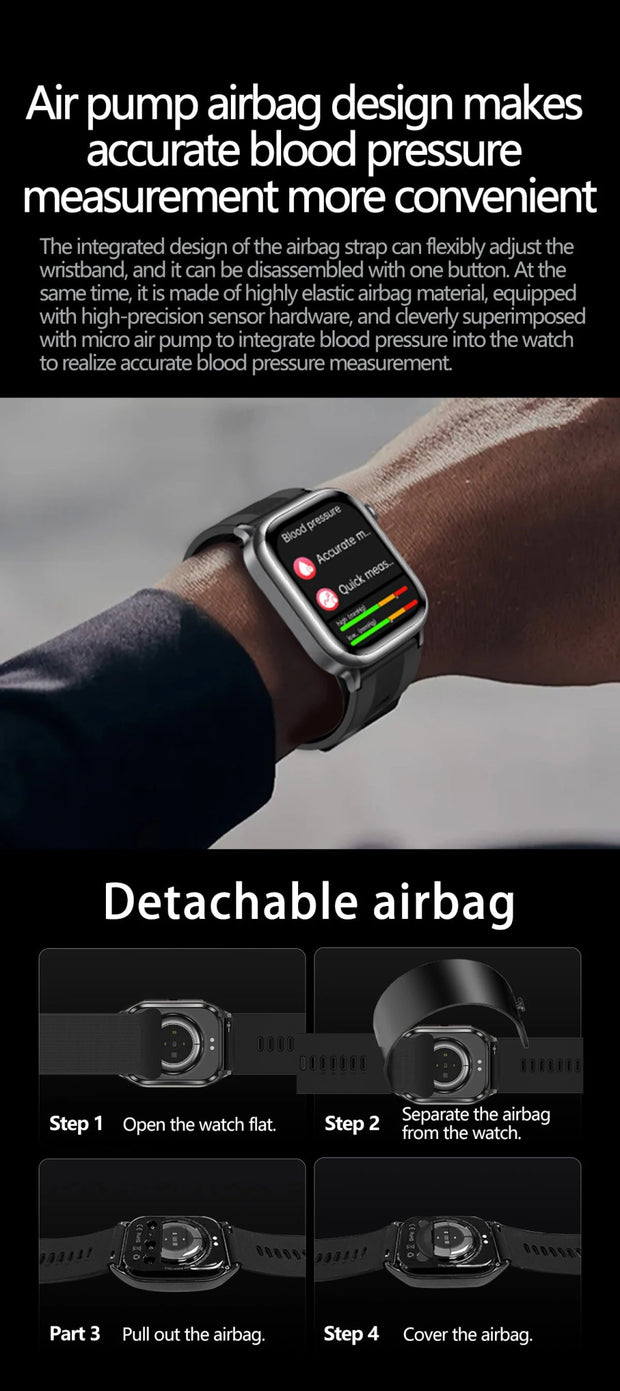 2025 New For XIAOMI Ultra Air Bag SmartWatch Men Blood Fat ECG+PPG Blood Pressure Broadcast NFC HD BT Call Health Bracelet Woman - Reboot Athletic Power – Santé, Sport et Récupération à domicile