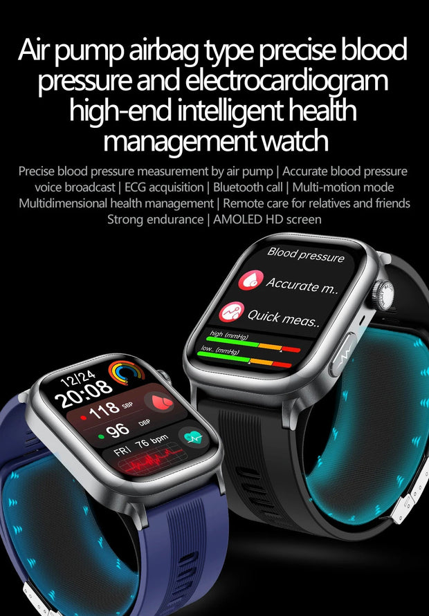 2025 New For XIAOMI Ultra Air Bag SmartWatch Men Blood Fat ECG+PPG Blood Pressure Broadcast NFC HD BT Call Health Bracelet Woman - Reboot Athletic Power – Santé, Sport et Récupération à domicile