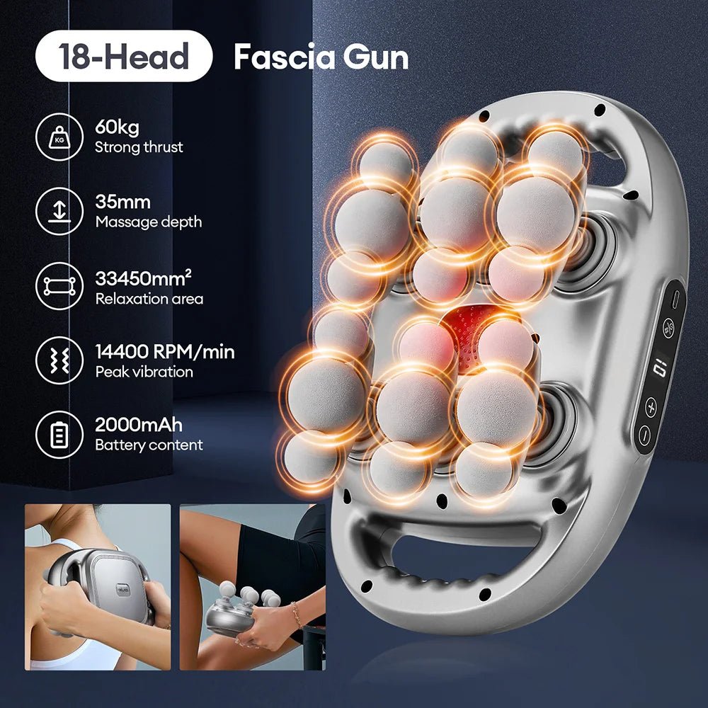 42 - Heads Fascia Gun High - Frequency Vibration Body Massage Gun Back and Waist Massager Neck Shoulder Massager Muscle masajeador - Reboot Athletic Power – Santé, Sport et Récupération à domicile