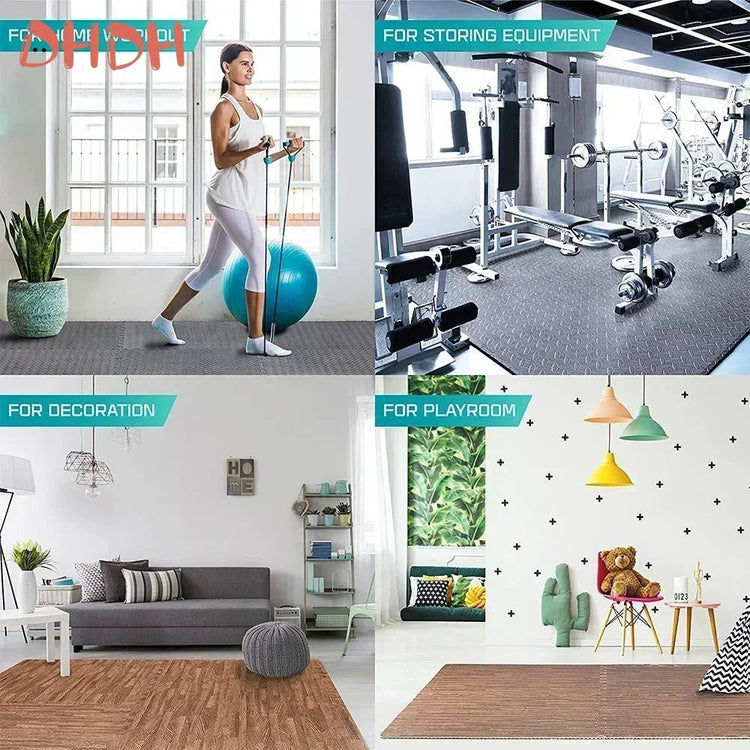 4~20Pcs Puzzle Fitness Mat, Eva Interlocking Foam Floor Tiles for Home Gym, Home Gym Equipment Mat, Non - Slip Floor Mat for Kids - Reboot Athletic Power – Santé, Sport et Récupération à domicile