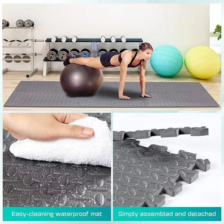 4~20Pcs Puzzle Fitness Mat, Eva Interlocking Foam Floor Tiles for Home Gym, Home Gym Equipment Mat, Non - Slip Floor Mat for Kids - Reboot Athletic Power – Santé, Sport et Récupération à domicile