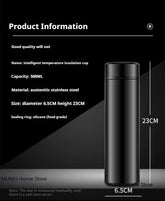 500ML Intelligent Temperature Thermos Bottle Stainless Steel Insulated Cup Portable Vacuum Flask Keeps Cold and Heat Thermal Mug - Reboot Athletic Power – Santé, Sport et Récupération à domicile