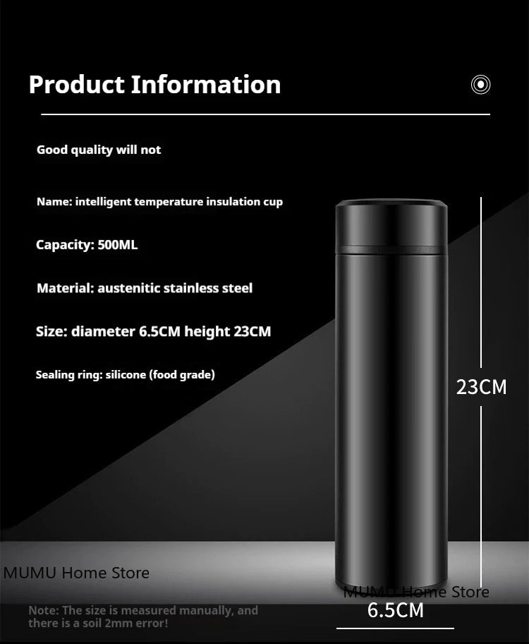 500ML Intelligent Temperature Thermos Bottle Stainless Steel Insulated Cup Portable Vacuum Flask Keeps Cold and Heat Thermal Mug - Reboot Athletic Power – Santé, Sport et Récupération à domicile