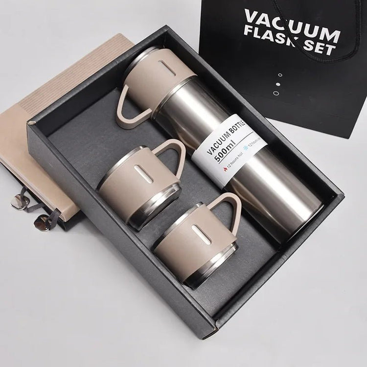 500ML Stainless Steel Vacuum Flask Gift Set Office Business Style Thermos Bottle Outdoor Hot Water Thermal Insulation Couple Cup - Reboot Athletic Power – Santé, Sport et Récupération à domicile