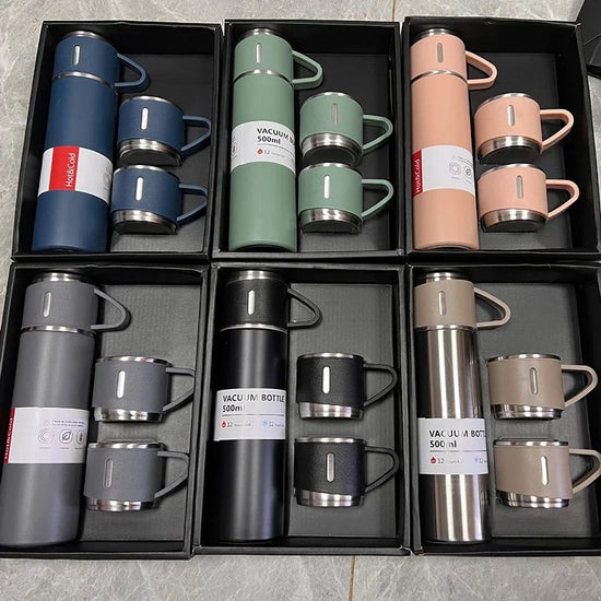 500ML Stainless Steel Vacuum Flask Gift Set Office Business Style Thermos Bottle Outdoor Hot Water Thermal Insulation Couple Cup - Reboot Athletic Power – Santé, Sport et Récupération à domicile