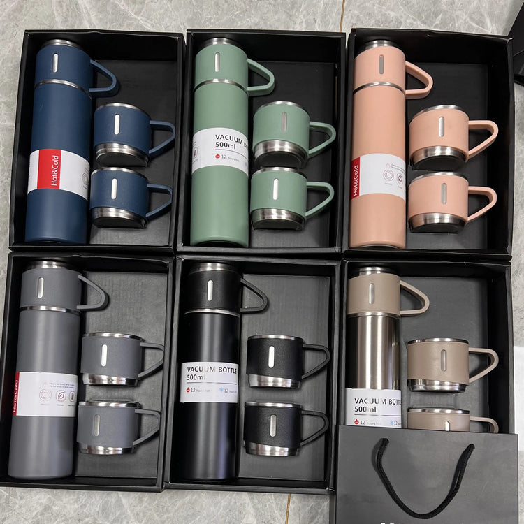 500ML Stainless Steel Vacuum Flask Gift Set Office Business Style Thermos Bottle Outdoor Hot Water Thermal Insulation Have Gift - Reboot Athletic Power – Santé, Sport et Récupération à domicile
