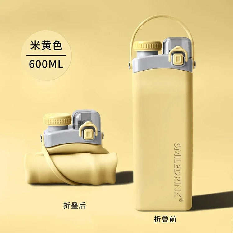 600ml Collapsible Sports Water Bottle Food - Grade Silicone Flip - Top Straw Cup with Handle for Outdoor Hiking Cycling Camping - Reboot Athletic Power – Santé, Sport et Récupération à domicile