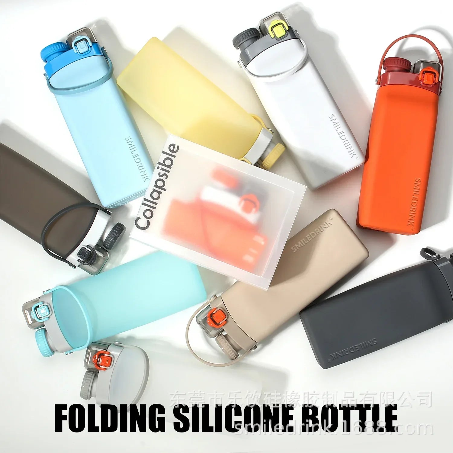 600ml Collapsible Sports Water Bottle Food - Grade Silicone Flip - Top Straw Cup with Handle for Outdoor Hiking Cycling Camping - Reboot Athletic Power – Santé, Sport et Récupération à domicile