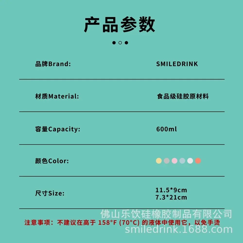 600ml Collapsible Sports Water Bottle Food - Grade Silicone Flip - Top Straw Cup with Handle for Outdoor Hiking Cycling Camping - Reboot Athletic Power – Santé, Sport et Récupération à domicile