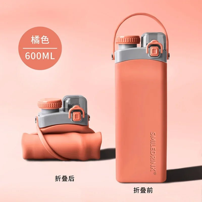 600ml Collapsible Sports Water Bottle Food - Grade Silicone Flip - Top Straw Cup with Handle for Outdoor Hiking Cycling Camping - Reboot Athletic Power – Santé, Sport et Récupération à domicile