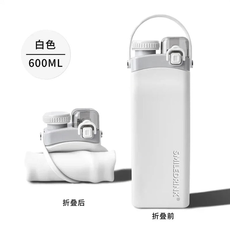 600ml Collapsible Sports Water Bottle Food - Grade Silicone Flip - Top Straw Cup with Handle for Outdoor Hiking Cycling Camping - Reboot Athletic Power – Santé, Sport et Récupération à domicile