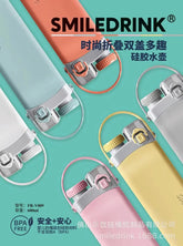 600ml Collapsible Sports Water Bottle Food - Grade Silicone Flip - Top Straw Cup with Handle for Outdoor Hiking Cycling Camping - Reboot Athletic Power – Santé, Sport et Récupération à domicile