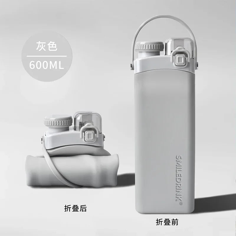 600ml Collapsible Sports Water Bottle Food - Grade Silicone Flip - Top Straw Cup with Handle for Outdoor Hiking Cycling Camping - Reboot Athletic Power – Santé, Sport et Récupération à domicile
