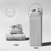 600ml Collapsible Sports Water Bottle Food - Grade Silicone Flip - Top Straw Cup with Handle for Outdoor Hiking Cycling Camping - Reboot Athletic Power – Santé, Sport et Récupération à domicile