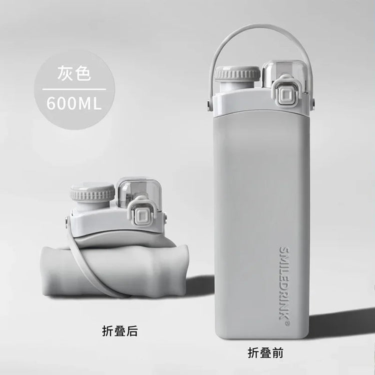 600ml Collapsible Sports Water Bottle Food - Grade Silicone Flip - Top Straw Cup with Handle for Outdoor Hiking Cycling Camping - Reboot Athletic Power – Santé, Sport et Récupération à domicile