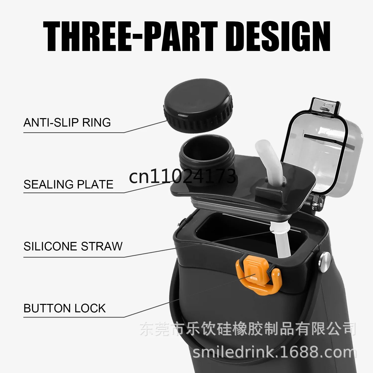 600ml Collapsible Sports Water Bottle Food - Grade Silicone Flip - Top Straw Cup with Handle for Outdoor Hiking Cycling Camping - Reboot Athletic Power – Santé, Sport et Récupération à domicile