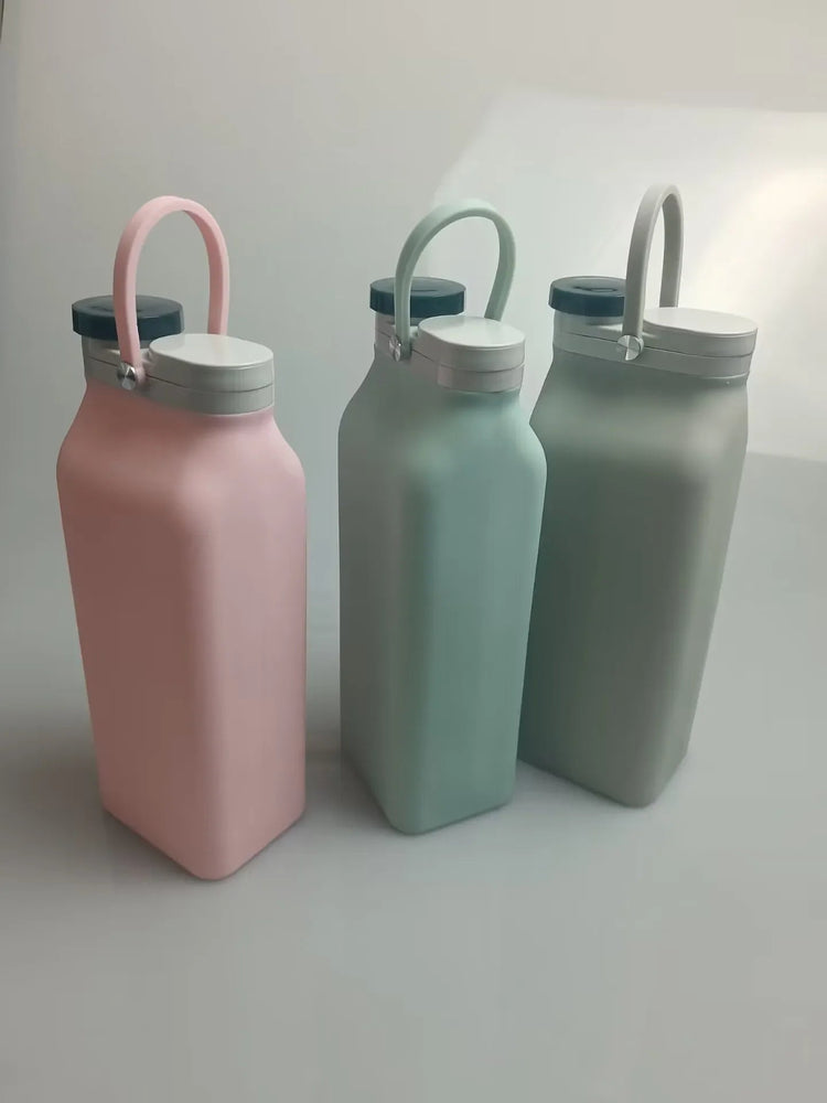 600ML Collapsible Water Bottles Cups Leakproof Valve Foldable Travel Silicone Water Bottle Cup for Gym Camping Hiking Sports - Reboot Athletic Power – Santé, Sport et Récupération à domicile