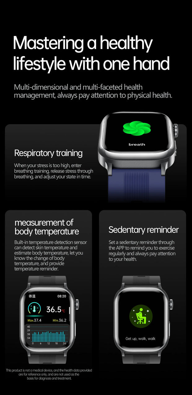 2025 New For XIAOMI Ultra Air Bag SmartWatch Men Blood Fat ECG+PPG Blood Pressure Broadcast NFC HD BT Call Health Bracelet Woman