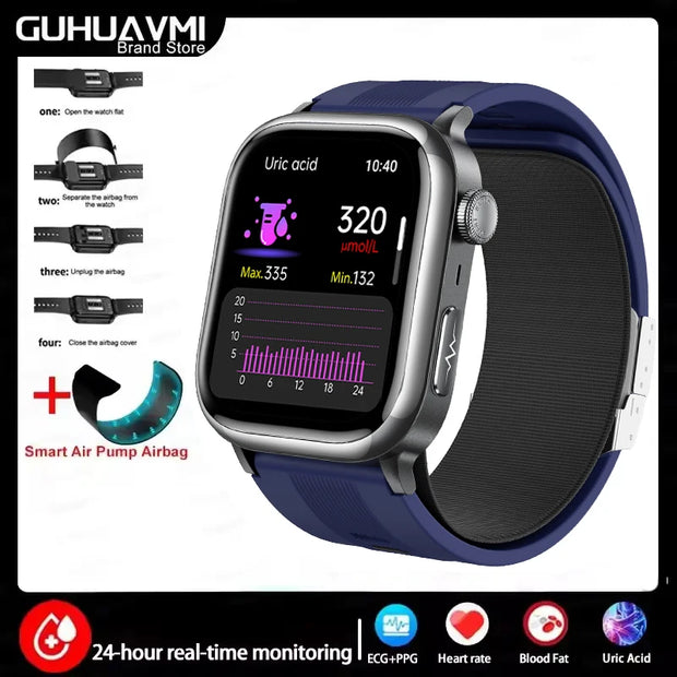 2025 New For XIAOMI Ultra Air Bag SmartWatch Men Blood Fat ECG+PPG Blood Pressure Broadcast NFC HD BT Call Health Bracelet Woman