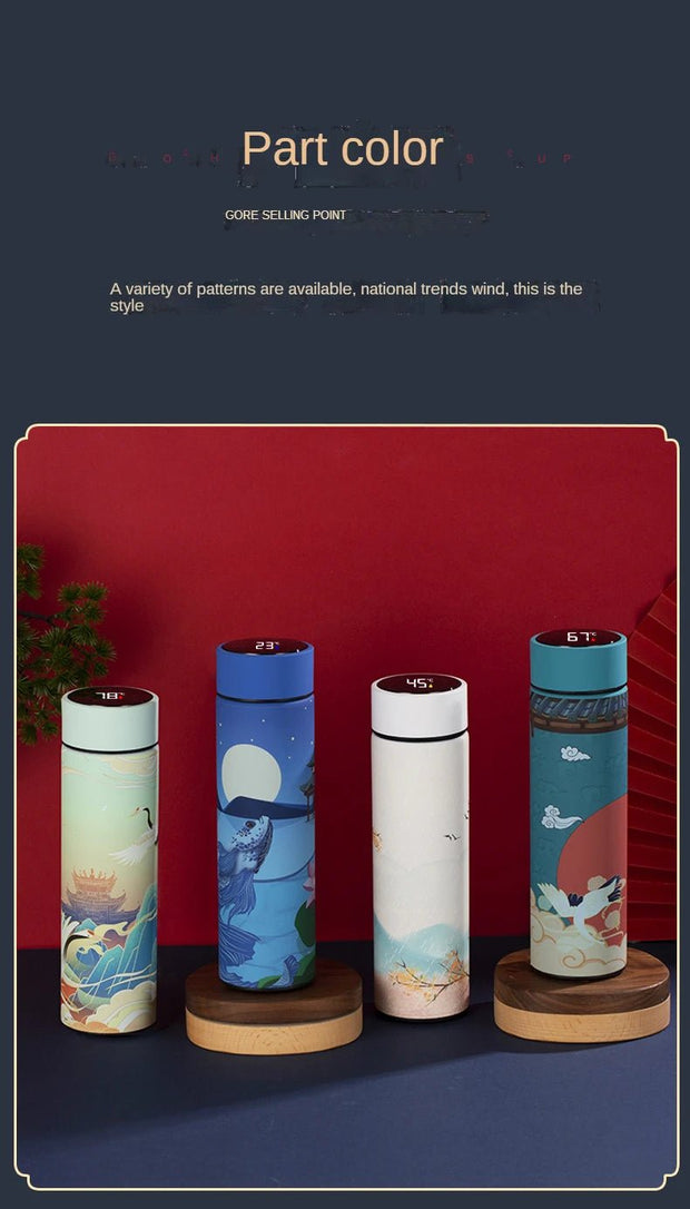 Chinese Style Thermo Bottle Cup Smart Temperature Display Potable Heat Hold Vacuum Flask For Thermos Mug Cups 500ML - Reboot Athletic Power – Santé, Sport et Récupération à domicile