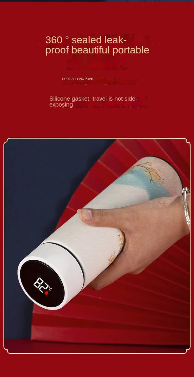 Chinese Style Thermo Bottle Cup Smart Temperature Display Potable Heat Hold Vacuum Flask For Thermos Mug Cups 500ML - Reboot Athletic Power – Santé, Sport et Récupération à domicile