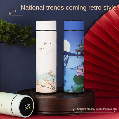 Chinese Style Thermo Bottle Cup Smart Temperature Display Potable Heat Hold Vacuum Flask For Thermos Mug Cups 500ML - Reboot Athletic Power – Santé, Sport et Récupération à domicile