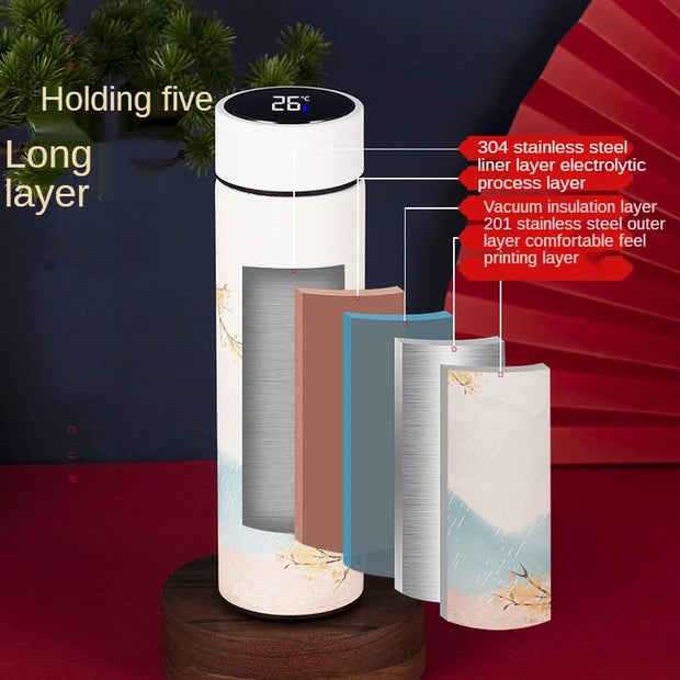 Chinese Style Thermo Bottle Cup Smart Temperature Display Potable Heat Hold Vacuum Flask For Thermos Mug Cups 500ML - Reboot Athletic Power – Santé, Sport et Récupération à domicile