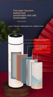 Chinese Style Thermo Bottle Cup Smart Temperature Display Potable Heat Hold Vacuum Flask For Thermos Mug Cups 500ML - Reboot Athletic Power – Santé, Sport et Récupération à domicile