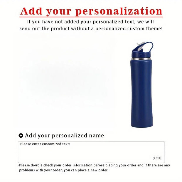 Customize Insulated Stainless Steel Water Bottle with Straw - Ideal for Outdoor Leakproof & BPA - Free Perfect Gift for Men & Wome - Reboot Athletic Power – Santé, Sport et Récupération à domicile