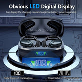 Écouteurs Bluetooth 5.3 True Wireless avec micro, commandes par bouton, réduction du bruit, crochets d&