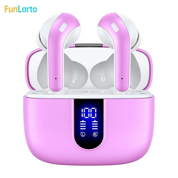 Écouteurs sans fil avec Bluetooth 5.3, réduction du bruit ENC pour les appels grâce à quatre microphones, autonomie de 50 heures. - Reboot Athletic Power – Santé, Sport et Récupération à domicile