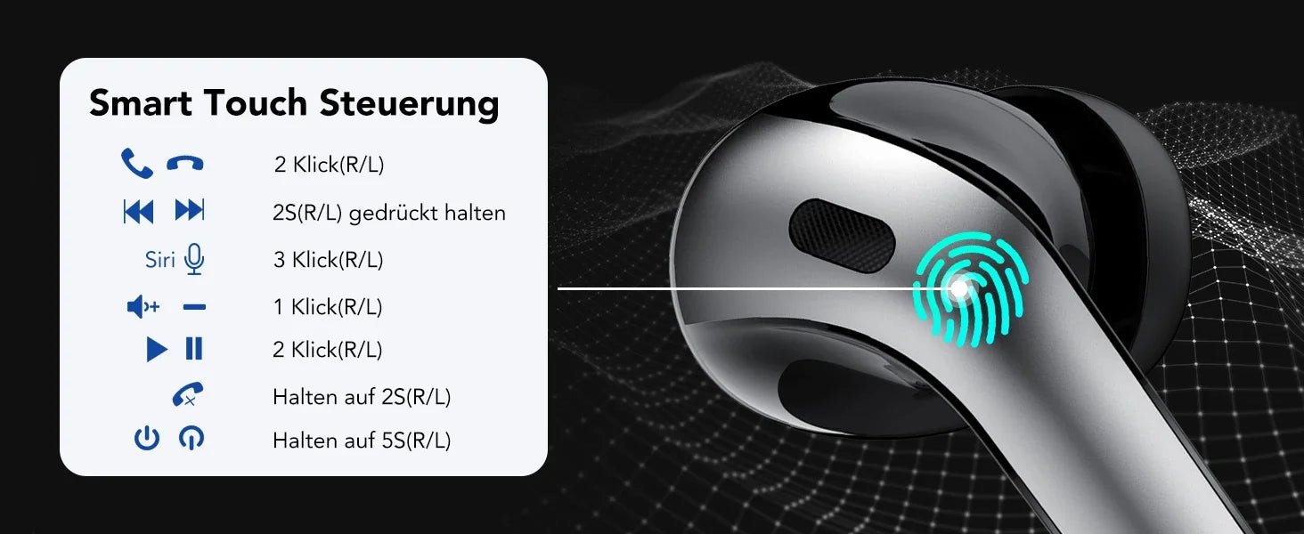 Écouteurs sans fil avec Bluetooth 5.3, réduction du bruit ENC pour les appels grâce à quatre microphones, autonomie de 50 heures. - Reboot Athletic Power – Santé, Sport et Récupération à domicile