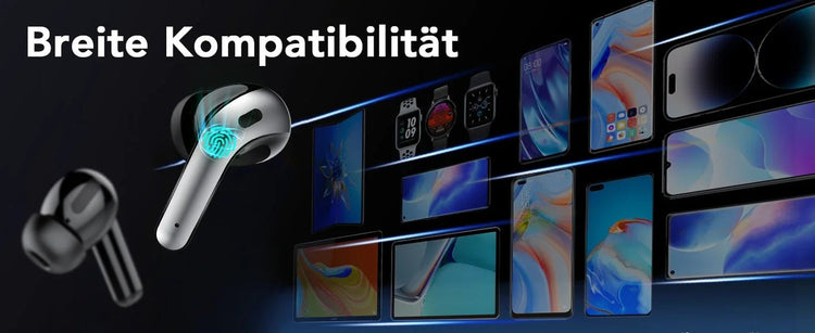 Écouteurs sans fil avec Bluetooth 5.3, réduction du bruit ENC pour les appels grâce à quatre microphones, autonomie de 50 heures. - Reboot Athletic Power – Santé, Sport et Récupération à domicile