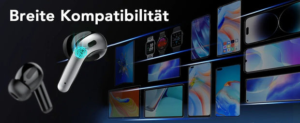 Écouteurs sans fil avec Bluetooth 5.3, réduction du bruit ENC pour les appels grâce à quatre microphones, autonomie de 50 heures. - Reboot Athletic Power – Santé, Sport et Récupération à domicile