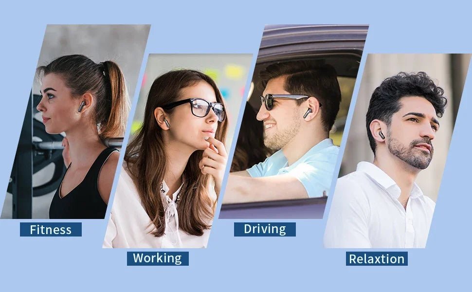 Écouteurs sans fil avec Bluetooth 5.3, réduction du bruit ENC pour les appels grâce à quatre microphones, autonomie de 50 heures. - Reboot Athletic Power – Santé, Sport et Récupération à domicile