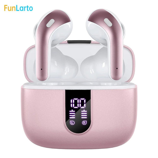 Écouteurs sans fil avec Bluetooth 5.3, réduction du bruit ENC pour les appels grâce à quatre microphones, autonomie de 50 heures. - Reboot Athletic Power – Santé, Sport et Récupération à domicile