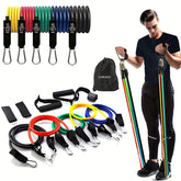 Ensemble de Bandes de Résistance (11 pcs) Accessoires de Gym à Domicile Portables - Empilables jusqu&