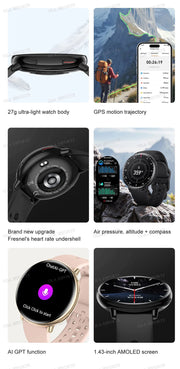 For Amazfit Active 2 GPS Smart Watch Men Women Ai GPT Amoled Waterproof Sport SmartWatch Compass NFC BT Call Watches for - Reboot Athletic Power – Santé, Sport et Récupération à domicile