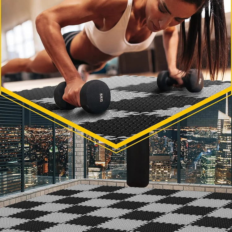 Interlocking Foam Floor Mats for Home Gym Workout Protective Puzzle Mat Tiles Waterproof EVA Padding 1/8/16Pcs - Reboot Athletic Power – Santé, Sport et Récupération à domicile