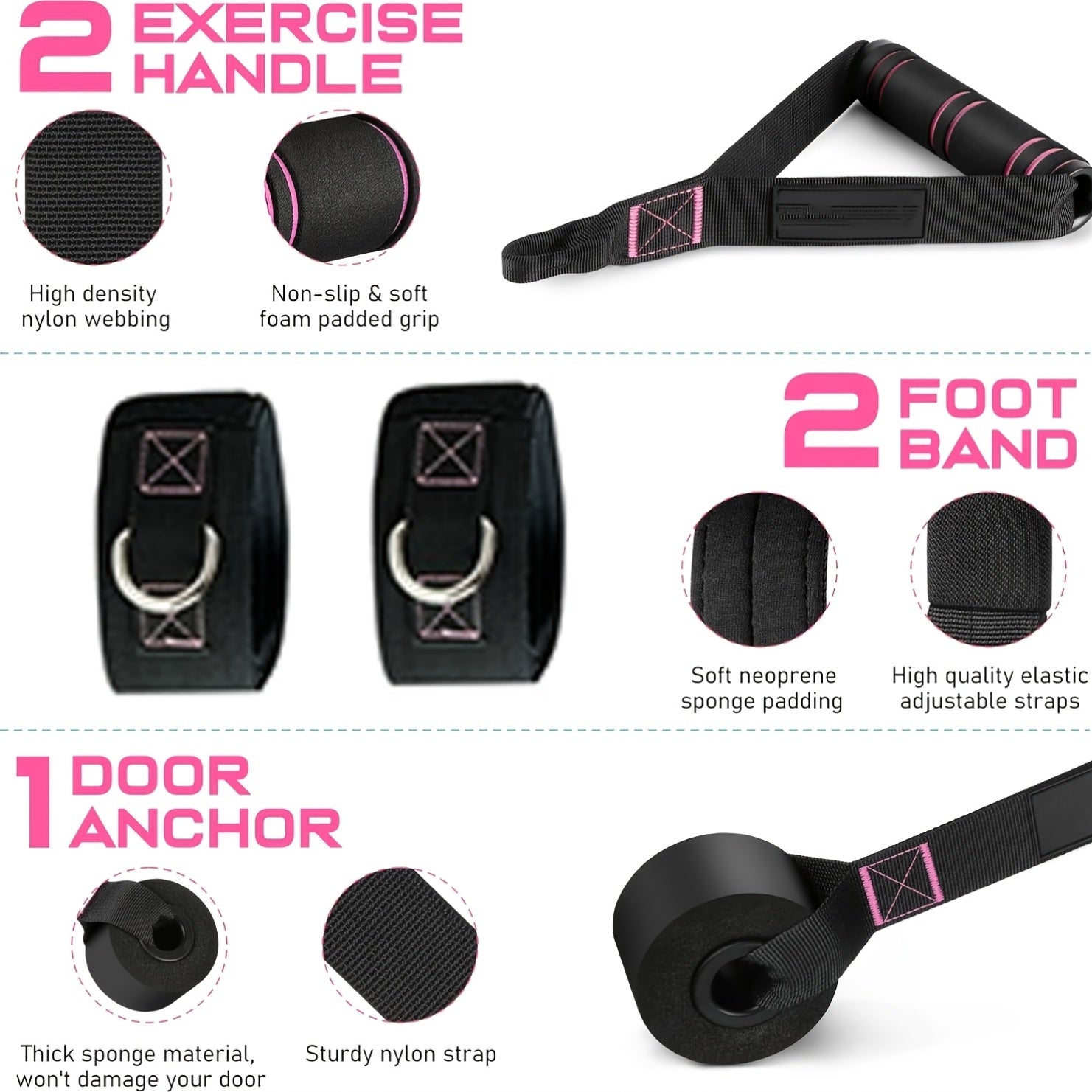 Kit de barre de Pilates avec bandes de résistance, barre de Pilates en 3 sections avec bandes empilables de 82 kg (180 lbs), équipement d&