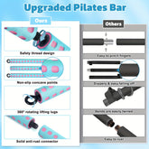 Kit de barre de Pilates réglable avec 4 bandes de résistance, barre de Pilates portable pour l&