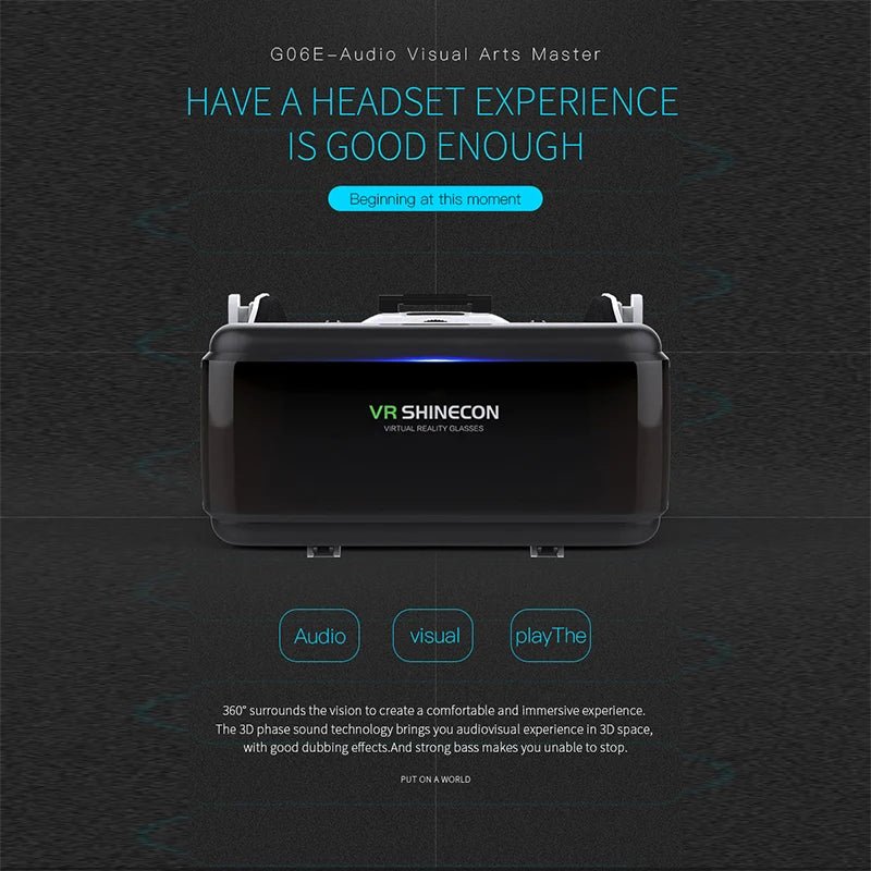 Lunettes de réalité virtuelle 3D Shinecon Viar pour iPhone et Android, casque de réalité virtuelle pour jeux vidéo. - Reboot Athletic Power – Santé, Sport et Récupération à domicile