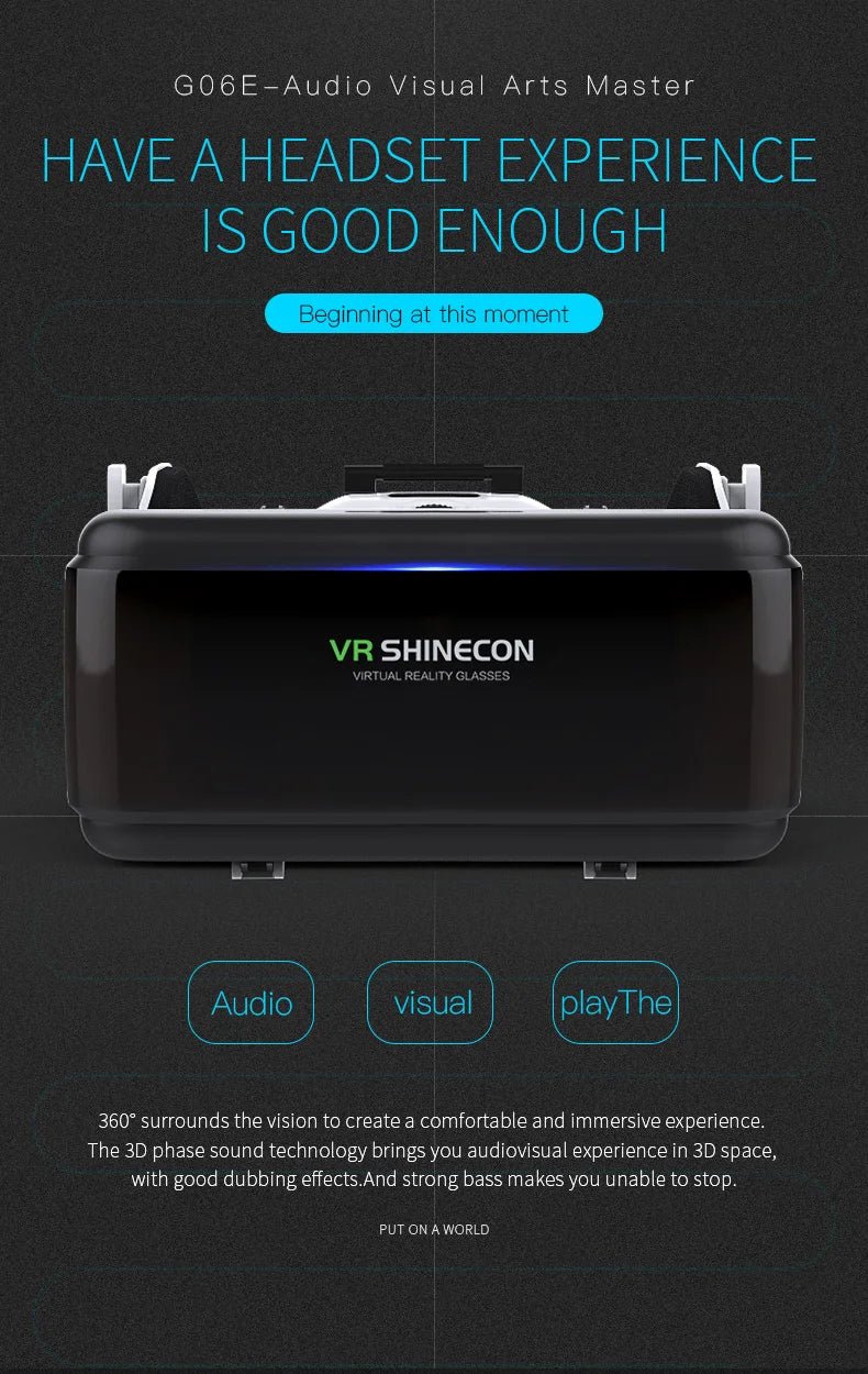 Lunettes de réalité virtuelle 3D Shinecon Viar pour iPhone et Android, casque de réalité virtuelle pour jeux vidéo. - Reboot Athletic Power – Santé, Sport et Récupération à domicile