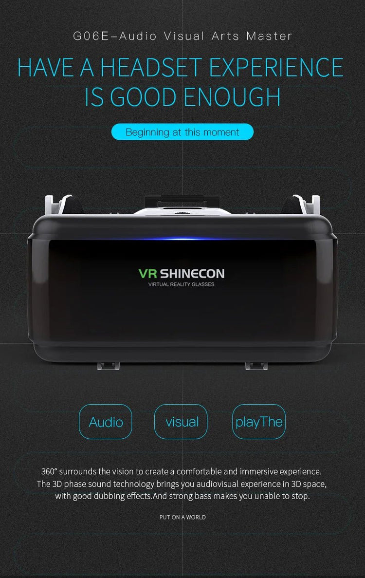 Lunettes de réalité virtuelle 3D Shinecon Viar pour iPhone et Android, casque de réalité virtuelle pour jeux vidéo. - Reboot Athletic Power – Santé, Sport et Récupération à domicile