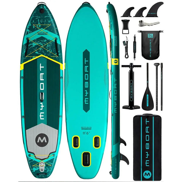 Planche de paddle gonflable étanche Myboat SUB 11'6''x35''x6'' pour adulte, style debout, pêche aquatique avec accessoires SUP сапборд - Reboot Athletic Power – Santé, Sport et Récupération à domicile